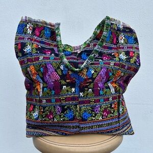 Guatemalan repurpose huipil large tote bag